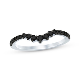 Now + Forever Black Diamond Contour Anniversary Band 1/4 ct tw 14K White Gold