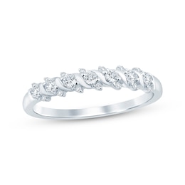 Now + Forever Diamond Swirl Anniversary Band 1/4 ct tw 10K White Gold
