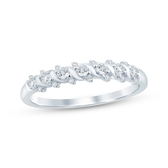 Diamond Swirl Anniversary Band 1/4 ct tw 14K White Gold