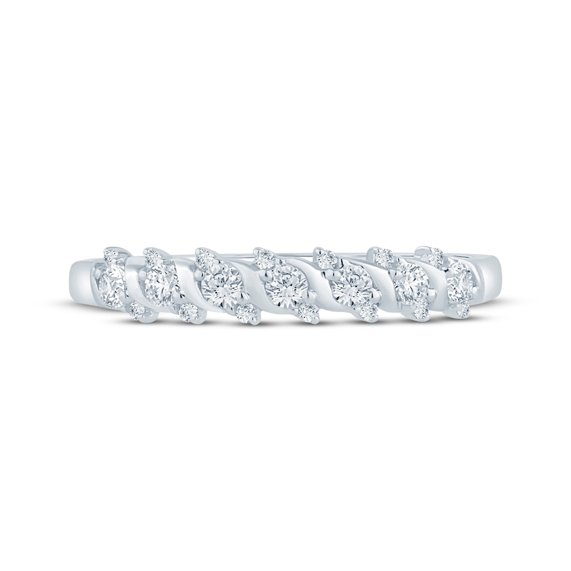 Main Image 3 of Now + Forever Diamond Swirl Anniversary Band 1/4 ct tw 10K White Gold