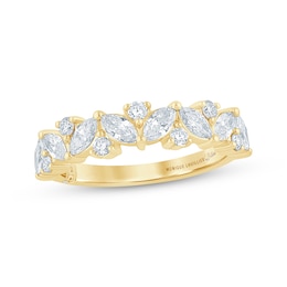 Monique Lhuillier Bliss Marquise & Round-Cut Lab-Grown Diamond Anniversary Ring 1 ct tw 18K Yellow Gold
