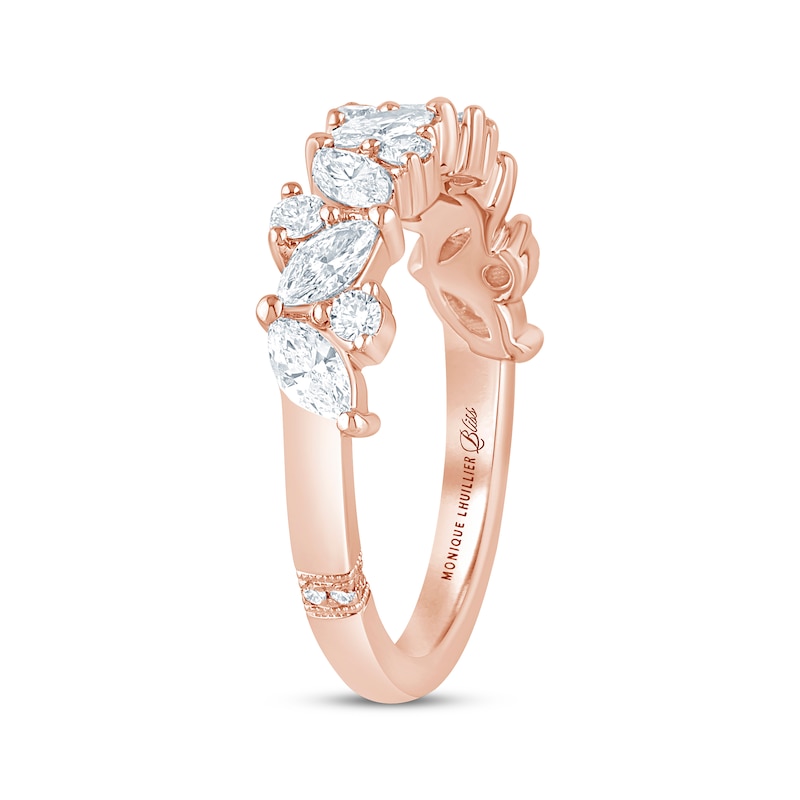 Monique Lhuillier Bliss Marquise & Round-Cut Lab-Created Diamond Anniversary Ring 1 ct tw 18K Rose Gold