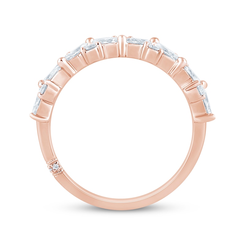 Monique Lhuillier Bliss Marquise & Round-Cut Lab-Created Diamond Anniversary Ring 1 ct tw 18K Rose Gold