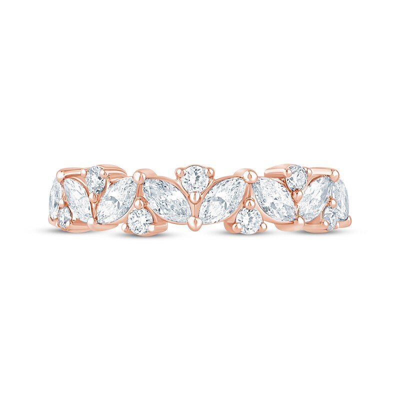 Main Image 4 of Monique Lhuillier Bliss Marquise & Round-Cut Lab-Grown Diamond Anniversary Ring 1 ct tw 18K Rose Gold