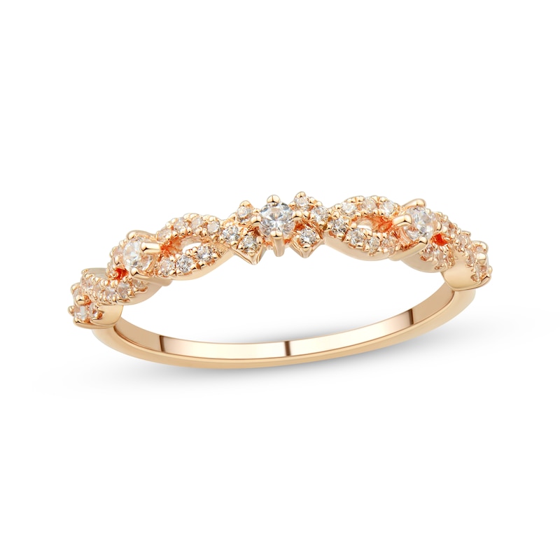Main Image 1 of Now + Forever Diamond Twist Anniversary Ring 1/4 ct tw 10K Rose Gold