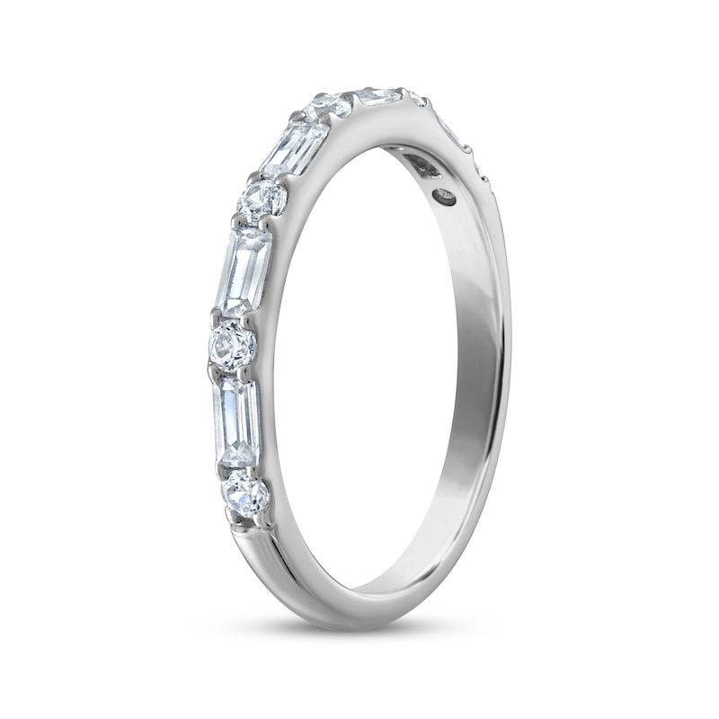 Main Image 2 of Now + Forever Baguette & Round-Cut Diamond Anniversary Ring 1/2 ct tw 14K White Gold