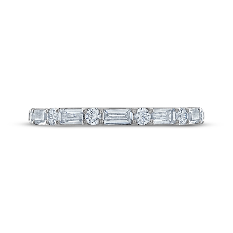 Main Image 3 of Now + Forever Baguette & Round-Cut Diamond Anniversary Ring 1/2 ct tw 14K White Gold