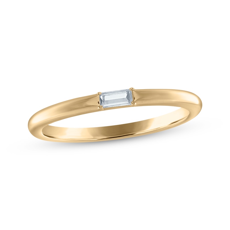 Main Image 1 of Now + Forever Diamond Baguette-Cut Anniversary Ring 1/15 ct tw 14K Yellow Gold