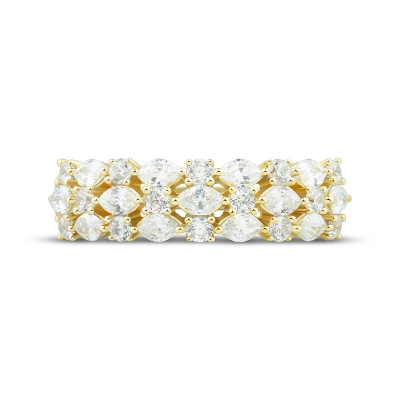 Main Image 3 of Now + Forever Marquise & Round-Cut Diamond Three-Row Anniversary Ring 1 ct tw 14K Yellow Gold