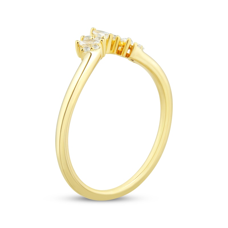 Main Image 2 of Now + Forever Marquise & Round-Cut Diamond Anniversary Ring 1/5 ct tw 10K Yellow Gold