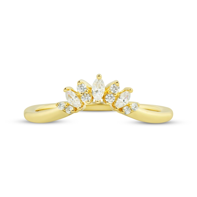 Main Image 3 of Now + Forever Marquise & Round-Cut Diamond Anniversary Ring 1/5 ct tw 10K Yellow Gold