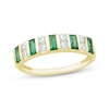 Thumbnail Image 1 of Now + Forever Baguette-Cut Emerald & Diamond Anniversary Ring 1/4 ct tw 10K Yellow Gold