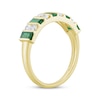 Thumbnail Image 1 of Baguette-Cut Emerald & Diamond Anniversary Ring 1/4 ct tw 10K Yellow Gold