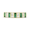 Thumbnail Image 2 of Baguette-Cut Emerald & Diamond Anniversary Ring 1/4 ct tw 10K Yellow Gold