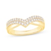 Thumbnail Image 1 of Now + Forever Diamond Two-Row Chevron Anniversary Ring 1/3 ct tw 14K Yellow Gold