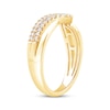 Thumbnail Image 2 of Now + Forever Diamond Two-Row Chevron Anniversary Ring 1/3 ct tw 14K Yellow Gold