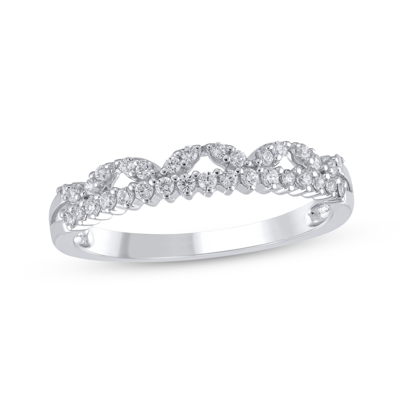 Main Image 1 of Now + Forever Diamond Two-Row Anniversary Ring 1/4 ct tw 10K White Gold