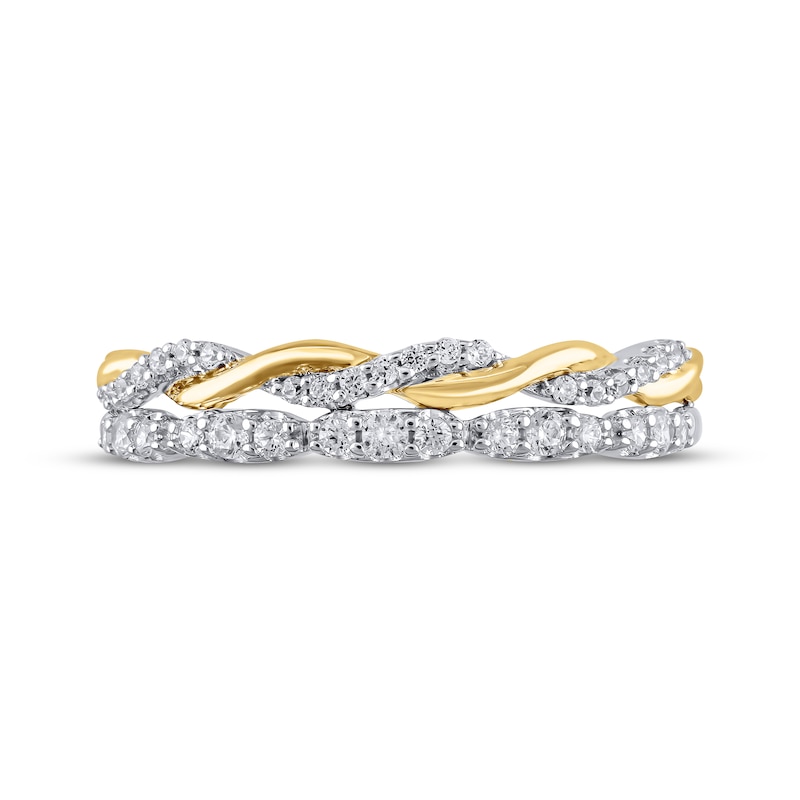 Main Image 3 of Now + Forever Diamond Two-Row Twist Anniversary Ring 1/4 ct tw 10K Two-Tone Gold