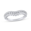 Thumbnail Image 1 of Now + Forever Diamond Scalloped Two-Row Anniversary Ring 1/2 ct tw 14K White Gold