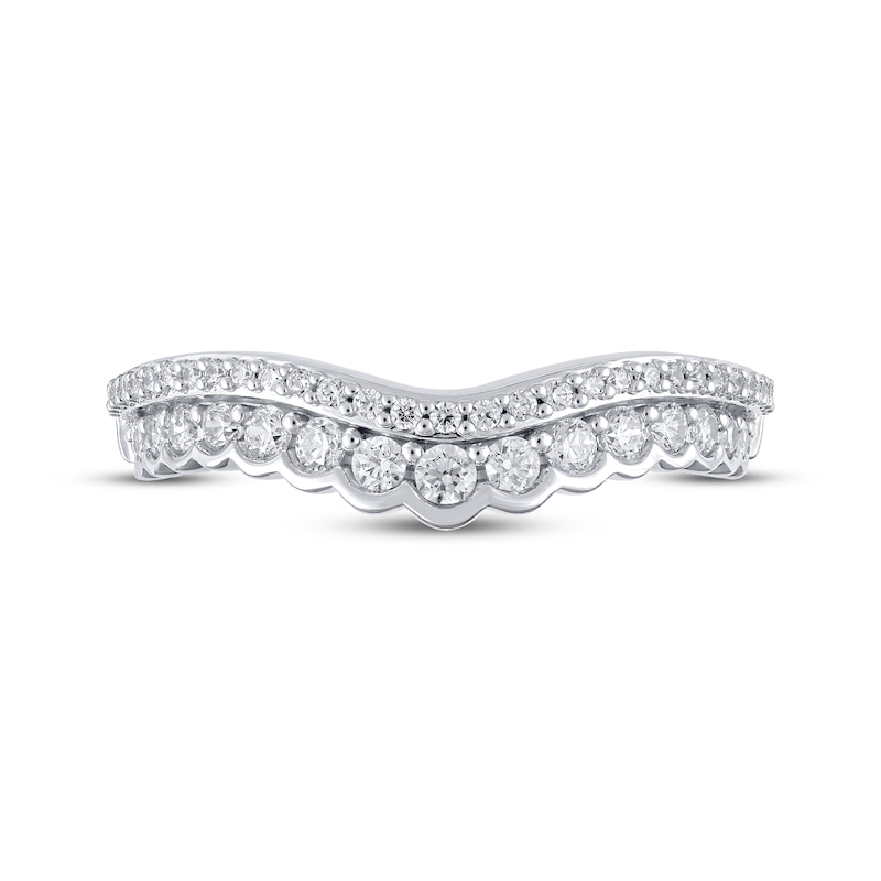 Main Image 3 of Now + Forever Diamond Scalloped Two-Row Anniversary Ring 1/2 ct tw 14K White Gold
