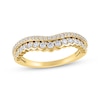Thumbnail Image 1 of Now + Forever Diamond Scalloped Two-Row Anniversary Ring 1/2 ct tw 14K Yellow Gold