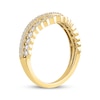 Thumbnail Image 2 of Now + Forever Diamond Scalloped Two-Row Anniversary Ring 1/2 ct tw 14K Yellow Gold