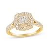 Thumbnail Image 0 of Multi-Diamond Cushion Frame Engagement Ring 3/8 ct tw 10K Yellow Gold