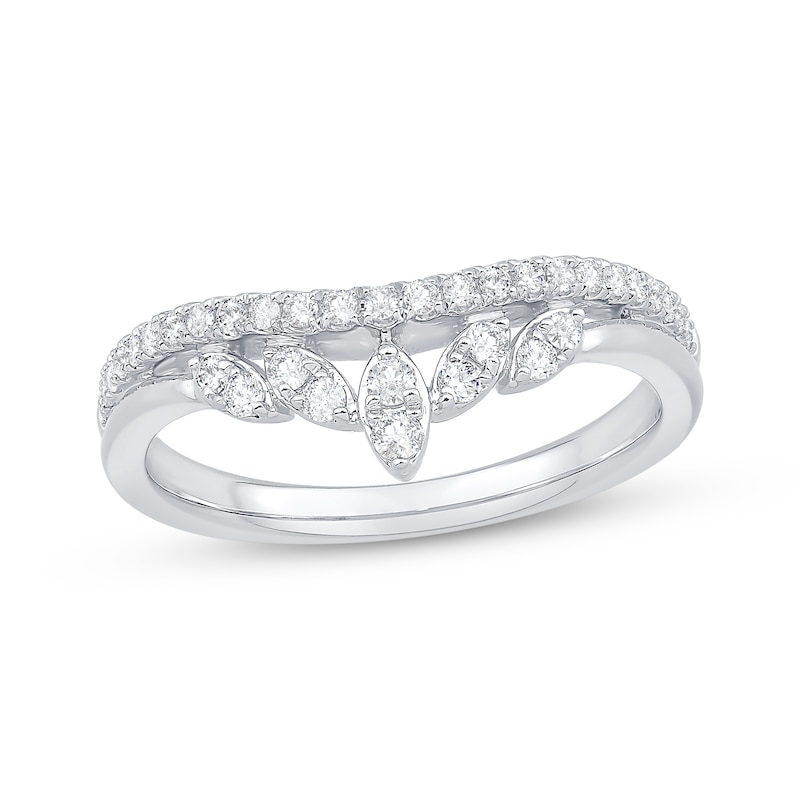 Main Image 1 of Now + Forever Diamond Contour Anniversary Ring 1/3 ct tw 14K White Gold