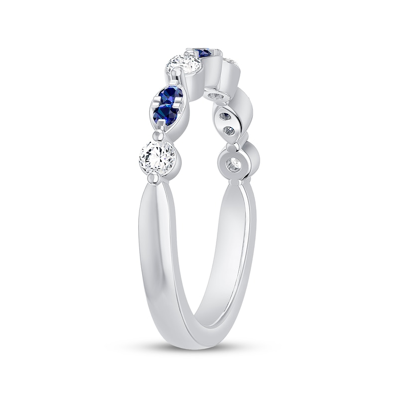 Main Image 2 of Now + Forever Blue Sapphire & Diamond Anniversary Ring 1/4 ct tw 10K White Gold