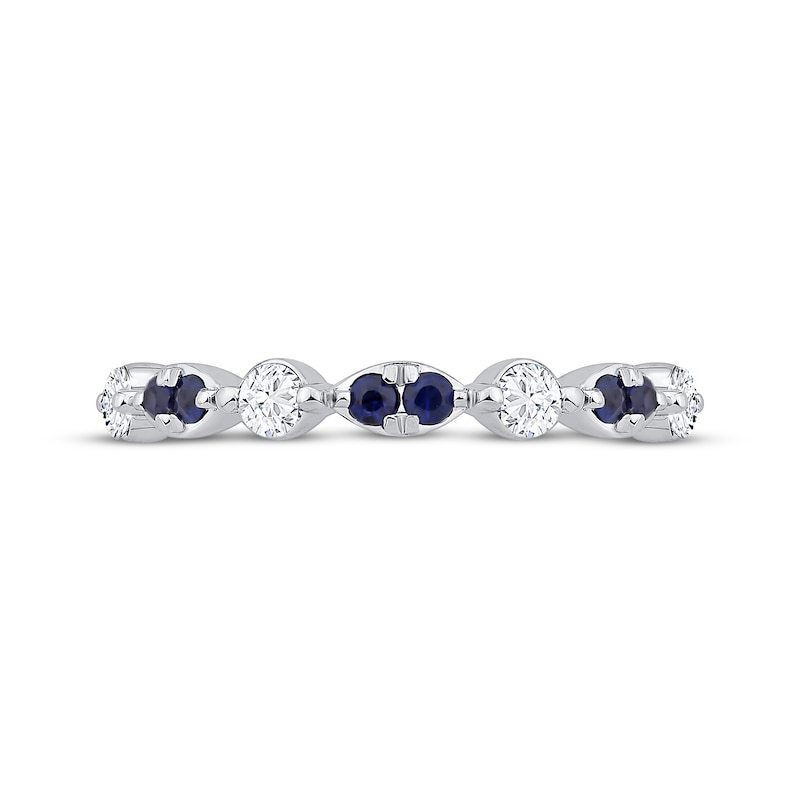 Main Image 3 of Now + Forever Blue Sapphire & Diamond Anniversary Ring 1/4 ct tw 10K White Gold