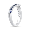 Thumbnail Image 2 of Now + Forever Diamond & Blue Sapphire Crossover Chevron Anniversary Ring 1/6 ct tw 14K White Gold