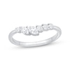 Thumbnail Image 1 of Now + Forever Marquise & Round-Cut Diamond Contour Anniversary Ring 3/8 ct tw 14K White Gold
