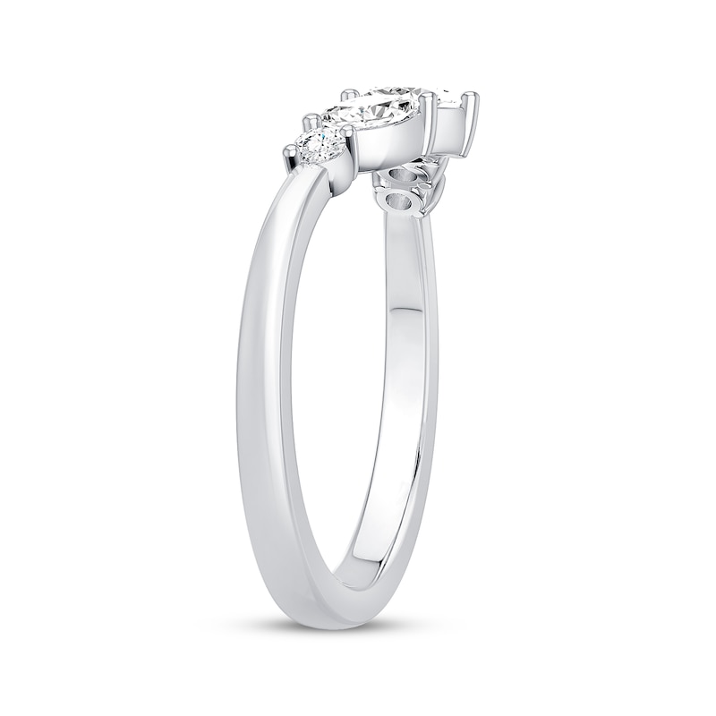 Main Image 2 of Now + Forever Marquise & Round-Cut Diamond Contour Anniversary Ring 3/8 ct tw 14K White Gold