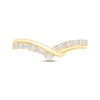 Thumbnail Image 3 of Now + Forever Baguette & Round-Cut Diamond Crossover Chevron Anniversary Ring 1/3 ct tw 14K Yellow Gold