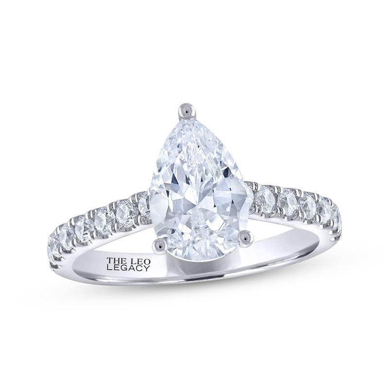 THE LEO Legacy Lab-Created Diamond Pear-Shaped Engagement Ring 1/2 ct tw 14K White Gold