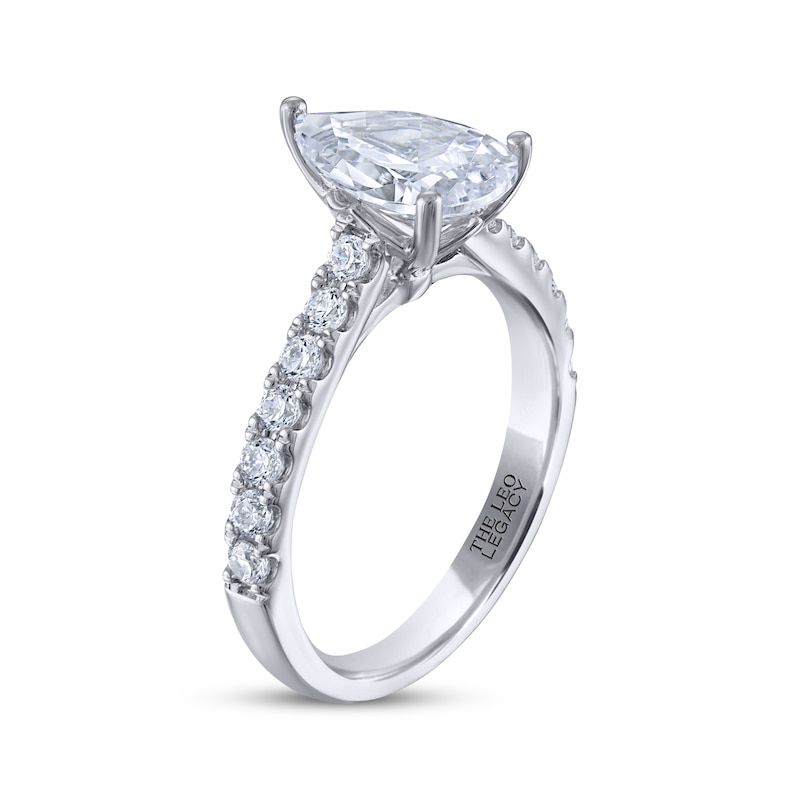 THE LEO Legacy Lab-Created Diamond Pear-Shaped Engagement Ring 1/2 ct tw 14K White Gold