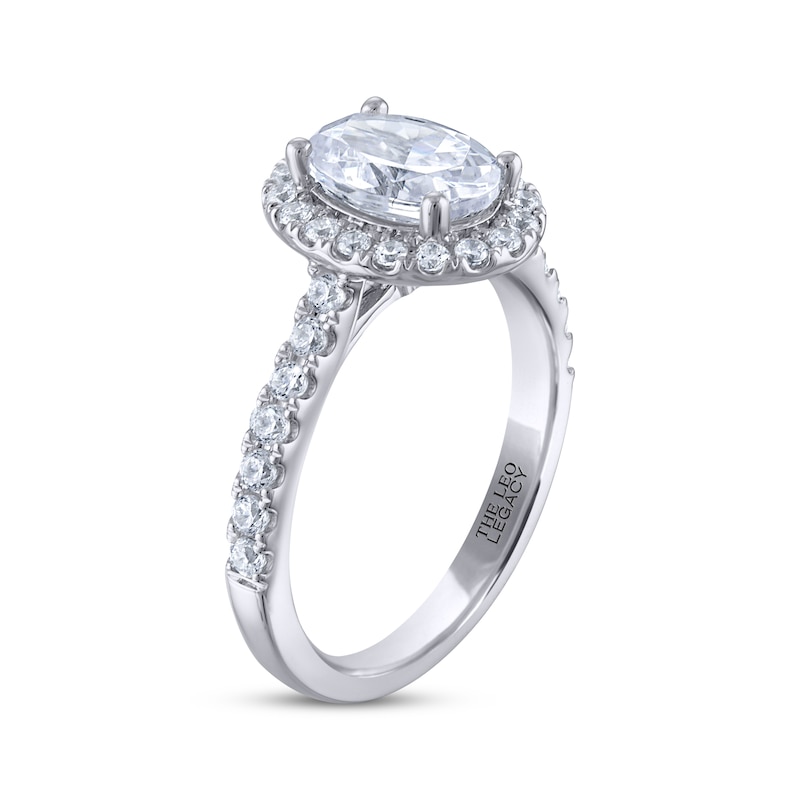 Main Image 2 of THE LEO Legacy Lab-Grown Diamond Oval-Cut Halo Engagement Ring 2 ct tw 14K White Gold