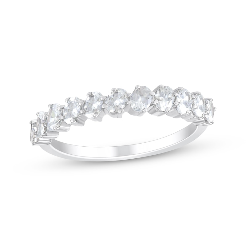 Main Image 1 of Now + Forever Oval-Cut Diamond Tilted Anniversary Ring 3/4 ct tw 14K White Gold