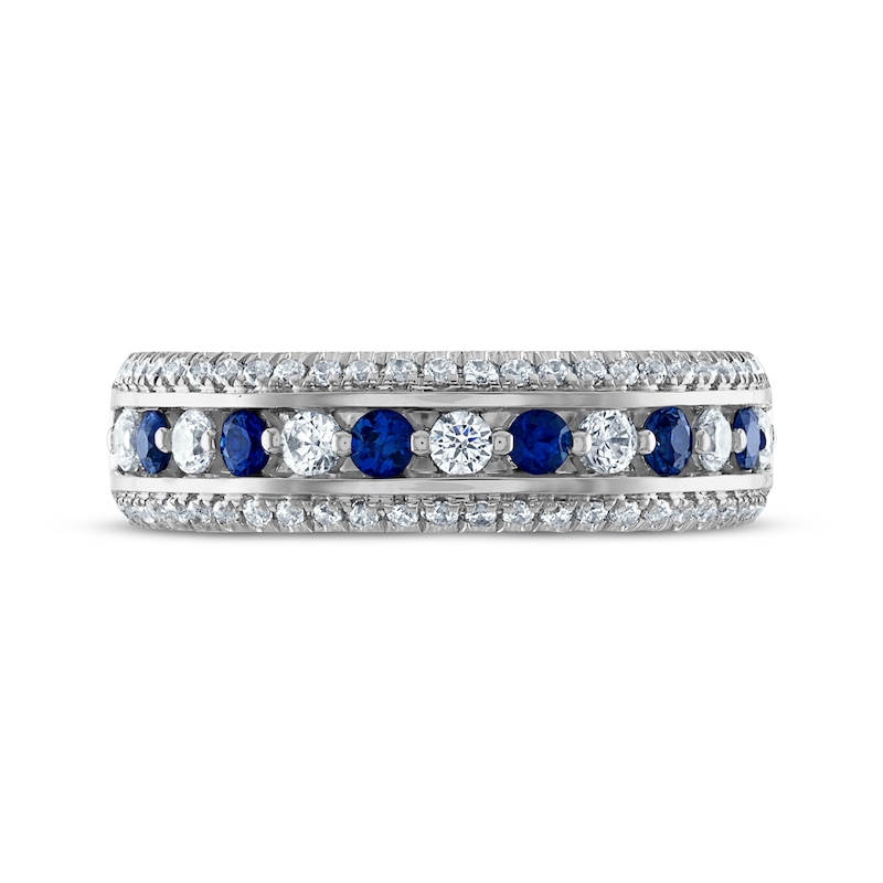 Main Image 3 of Now + Forever Blue Sapphire & Diamond Anniversary Ring 1/2 ct tw 14K White Gold