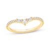 Thumbnail Image 1 of Now + Forever Baguette & Round-Cut Diamond Chevron Anniversary Ring 1/5 ct tw 10K Yellow Gold