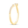 Thumbnail Image 2 of Now + Forever Baguette & Round-Cut Diamond Chevron Anniversary Ring 1/5 ct tw 10K Yellow Gold