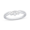 Thumbnail Image 1 of Now + Forever Marquise & Round-Cut Diamond Contour Anniversary Ring 1/3 ct tw 10K White Gold