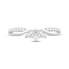 Thumbnail Image 3 of Now + Forever Marquise & Round-Cut Diamond Contour Anniversary Ring 1/3 ct tw 10K White Gold