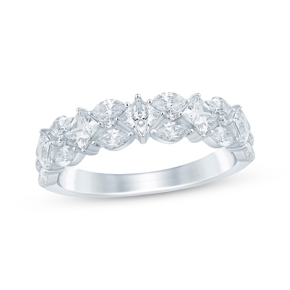 Now + Forever Marquise & Princess-Cut Diamond Anniversary Ring 1-1/3 ct tw 14K White Gold