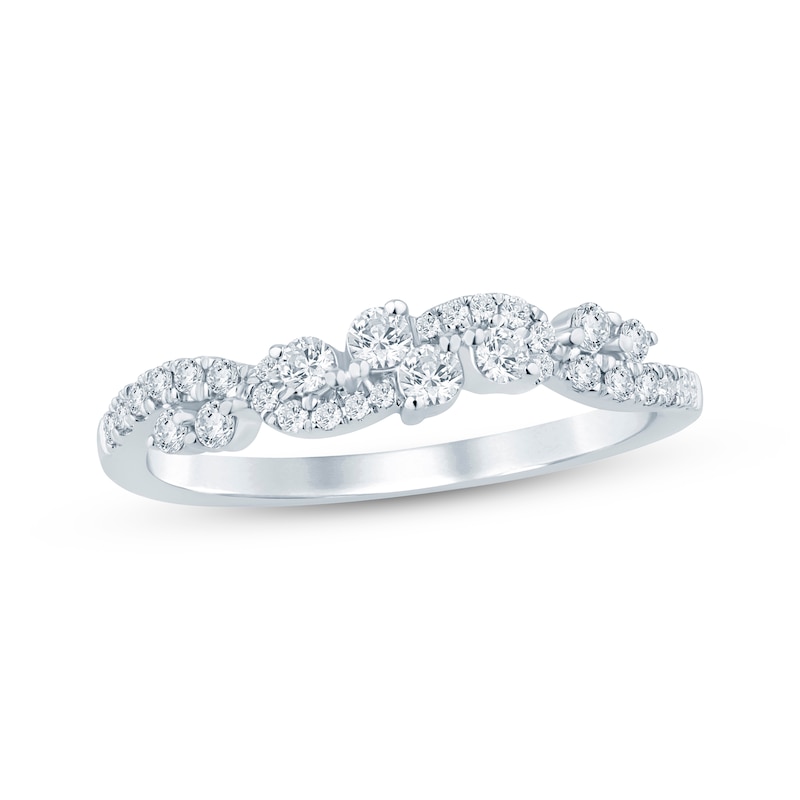 Main Image 1 of Now + Forever Round-Cut Diamond Anniversary Ring 1/3 ct tw 10K White Gold