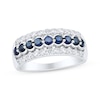 Thumbnail Image 1 of Now + Forever Blue Sapphire & Diamond Anniversary Ring 1/2 ct tw 10K White Gold