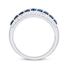 Thumbnail Image 3 of Now + Forever Blue Sapphire & Diamond Anniversary Ring 1/2 ct tw 10K White Gold
