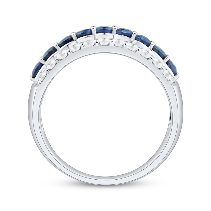 Main Image 3 of Now + Forever Blue Sapphire & Diamond Anniversary Ring 1/2 ct tw 10K White Gold