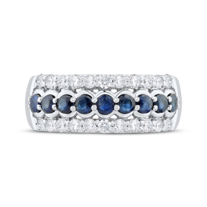Main Image 4 of Now + Forever Blue Sapphire & Diamond Anniversary Ring 1/2 ct tw 10K White Gold