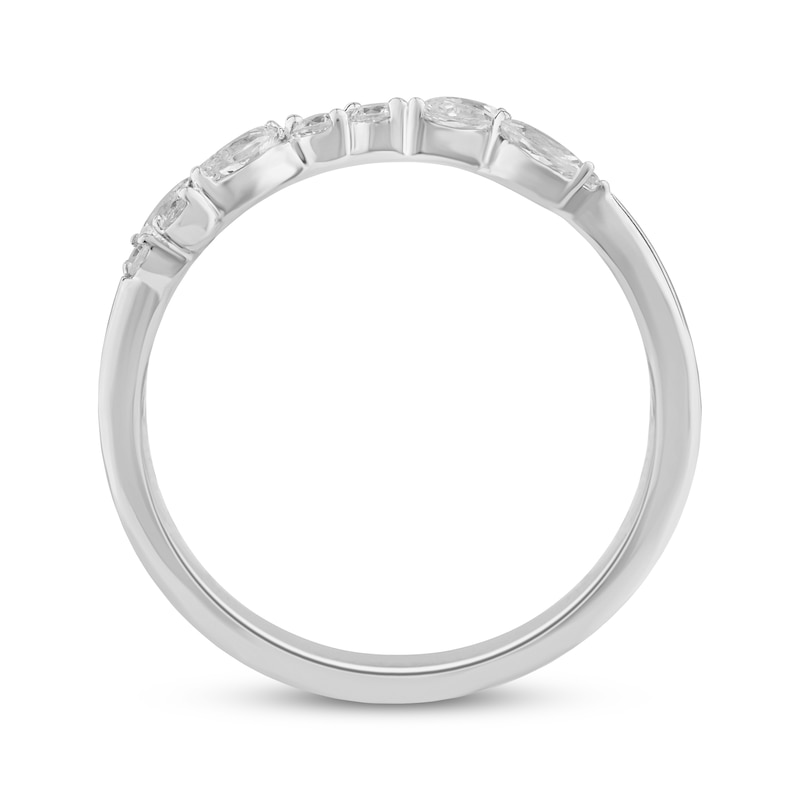 Main Image 3 of Now + Forever Marquise & Round-Cut Diamond Scatter Anniversary Ring 1/4 ct tw 10K White Gold